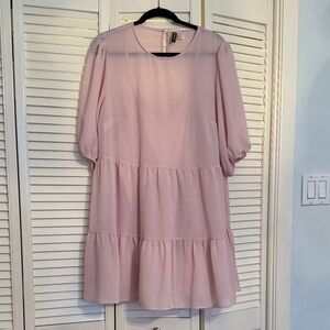 H&M Light Pink Textured Dress